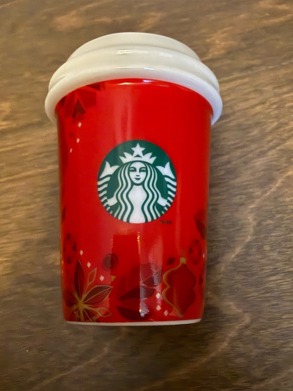 Vintage 2013 Starbucks Red Cup Holly Ornament